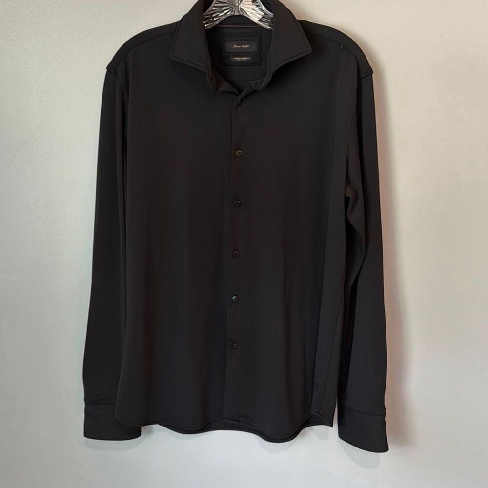 Porter & Ash kinetic Stretch Black Button down long sleeve Men Medium #900